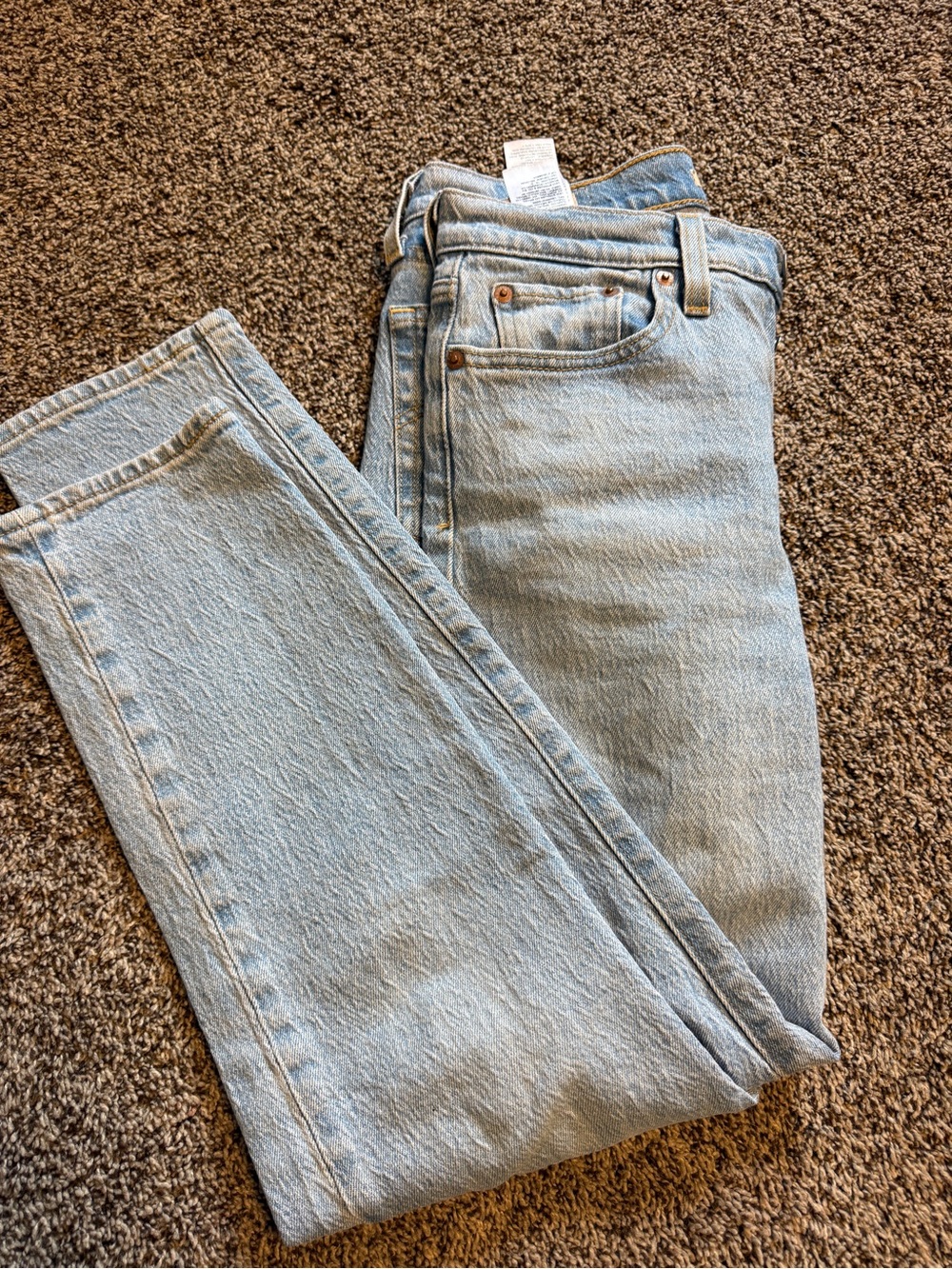 Levi Light Wash Straight Leg Jeans - Classic Blue Denim